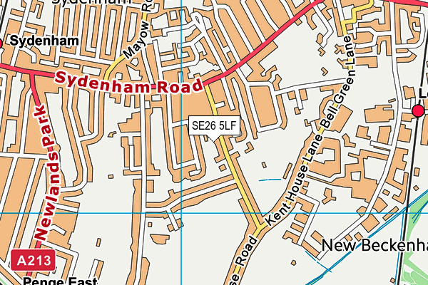 SE26 5LF map - OS VectorMap District (Ordnance Survey)