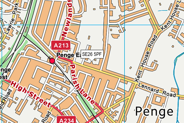 SE26 5PF map - OS VectorMap District (Ordnance Survey)
