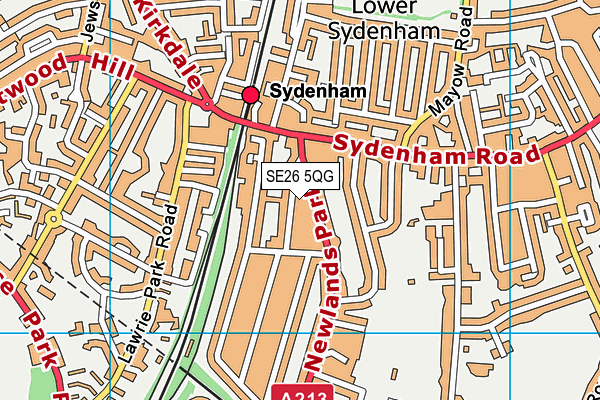 SE26 5QG map - OS VectorMap District (Ordnance Survey)