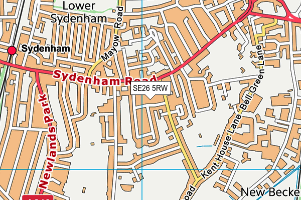 SE26 5RW map - OS VectorMap District (Ordnance Survey)