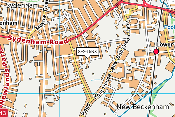 SE26 5RX map - OS VectorMap District (Ordnance Survey)