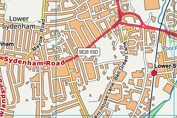 SE26 5SD map - OS VectorMap District (Ordnance Survey)