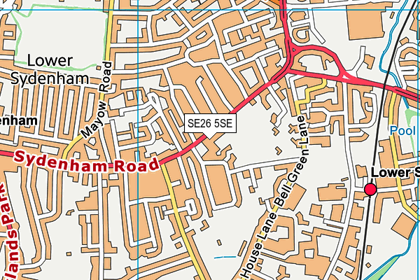 SE26 5SE map - OS VectorMap District (Ordnance Survey)