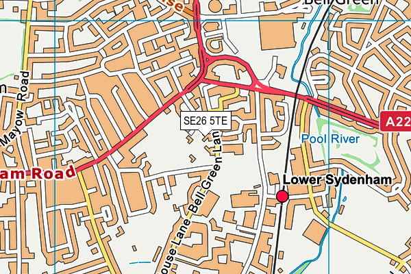 SE26 5TE map - OS VectorMap District (Ordnance Survey)