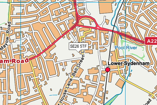 SE26 5TF map - OS VectorMap District (Ordnance Survey)