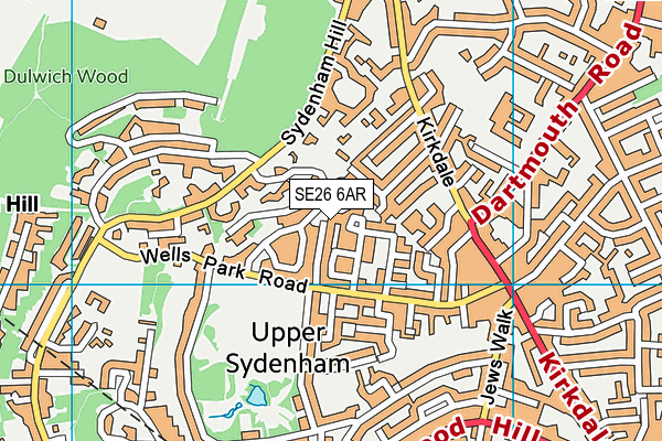 SE26 6AR map - OS VectorMap District (Ordnance Survey)