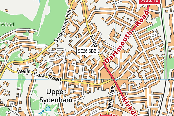 Kelvin Grove Primary School map (SE26 6BB) - OS VectorMap District (Ordnance Survey)