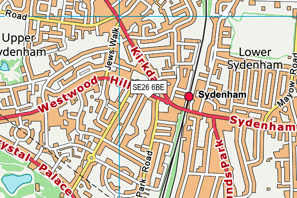 SE26 6BE map - OS VectorMap District (Ordnance Survey)