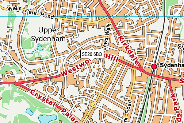 SE26 6BQ map - OS VectorMap District (Ordnance Survey)