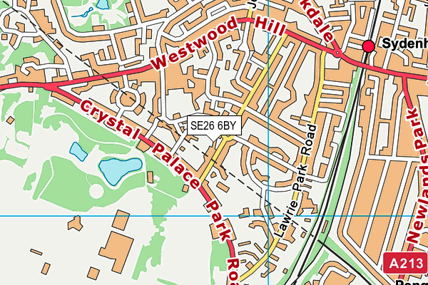 SE26 6BY map - OS VectorMap District (Ordnance Survey)