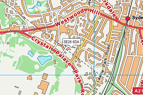 SE26 6DA map - OS VectorMap District (Ordnance Survey)