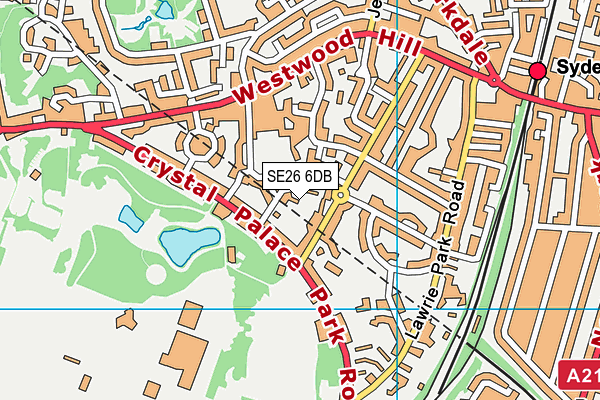 SE26 6DB map - OS VectorMap District (Ordnance Survey)