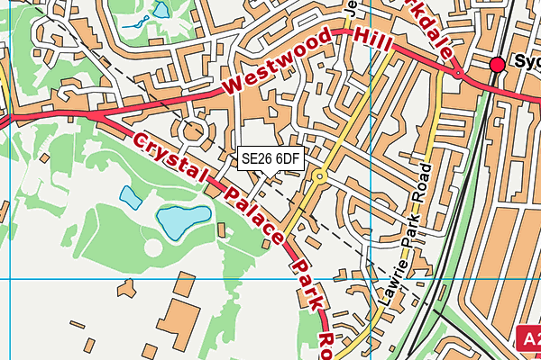 SE26 6DF map - OS VectorMap District (Ordnance Survey)