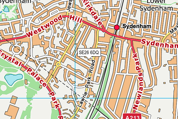 SE26 6DQ map - OS VectorMap District (Ordnance Survey)