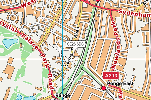 SE26 6DS map - OS VectorMap District (Ordnance Survey)