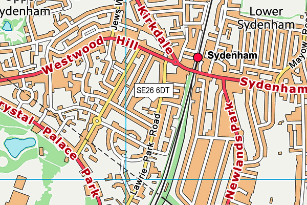 SE26 6DT map - OS VectorMap District (Ordnance Survey)