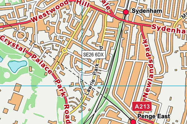 SE26 6DX map - OS VectorMap District (Ordnance Survey)