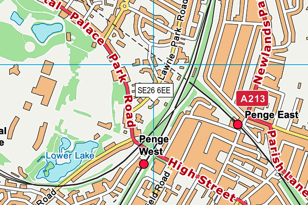 SE26 6EE map - OS VectorMap District (Ordnance Survey)