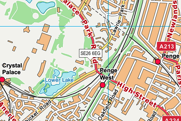 SE26 6EG map - OS VectorMap District (Ordnance Survey)