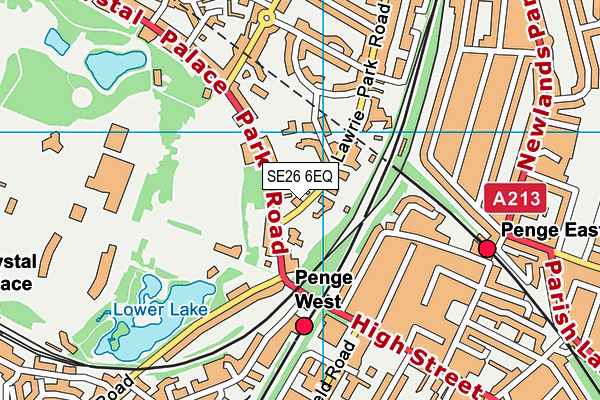 SE26 6EQ map - OS VectorMap District (Ordnance Survey)