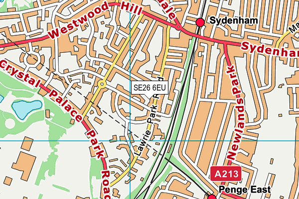 SE26 6EU map - OS VectorMap District (Ordnance Survey)