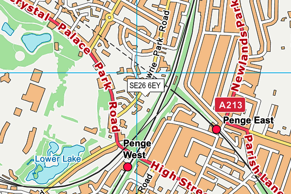 SE26 6EY map - OS VectorMap District (Ordnance Survey)