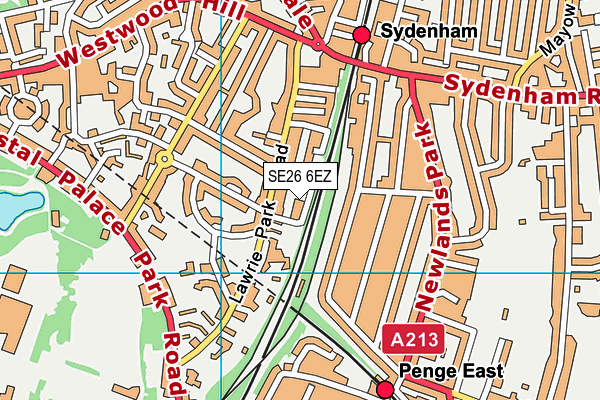 SE26 6EZ map - OS VectorMap District (Ordnance Survey)