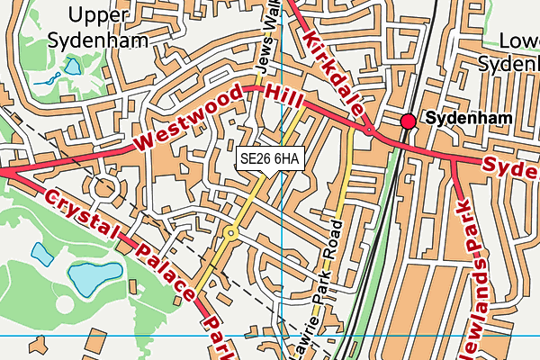 SE26 6HA map - OS VectorMap District (Ordnance Survey)