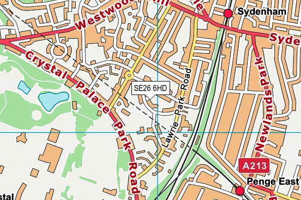 SE26 6HD map - OS VectorMap District (Ordnance Survey)