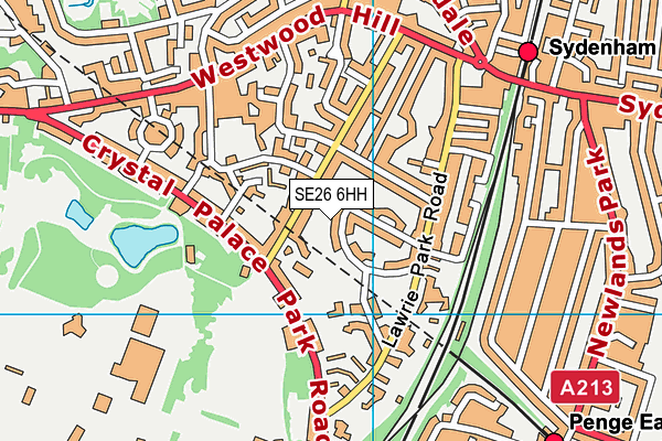 SE26 6HH map - OS VectorMap District (Ordnance Survey)