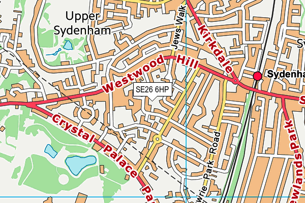 SE26 6HP map - OS VectorMap District (Ordnance Survey)