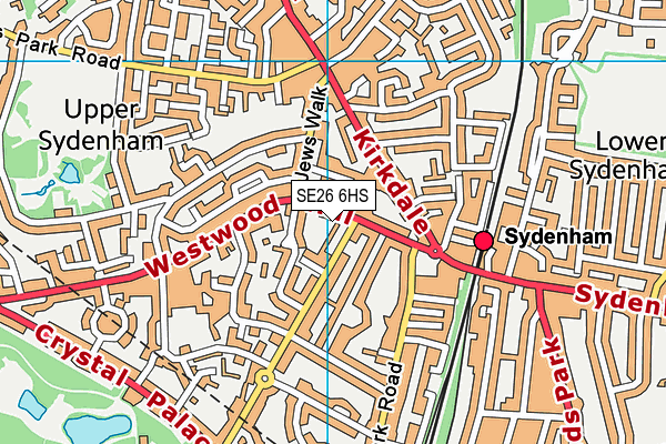 SE26 6HS map - OS VectorMap District (Ordnance Survey)