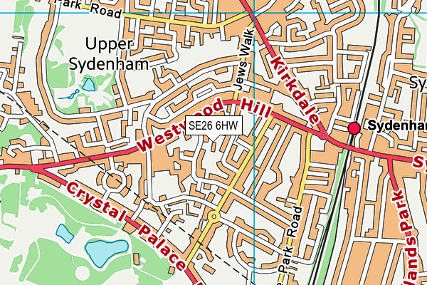 SE26 6HW map - OS VectorMap District (Ordnance Survey)