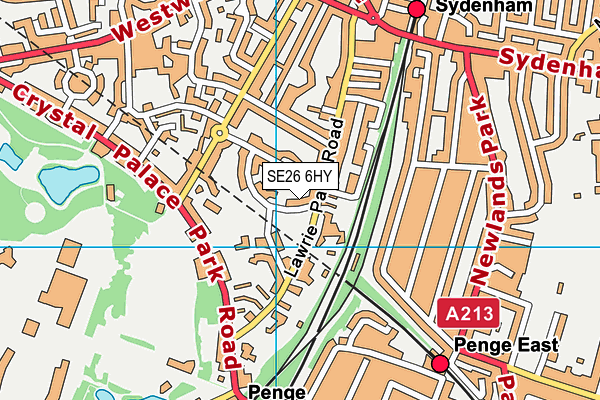 SE26 6HY map - OS VectorMap District (Ordnance Survey)