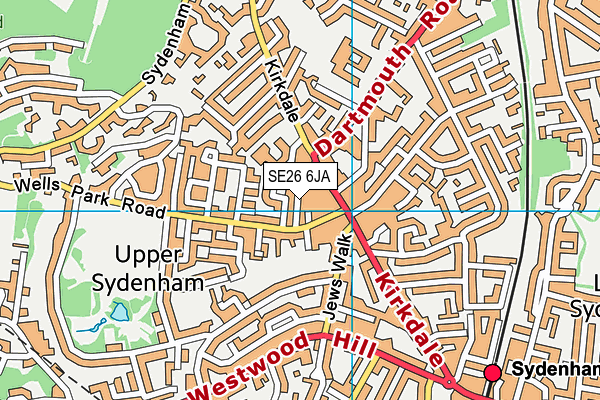SE26 6JA map - OS VectorMap District (Ordnance Survey)