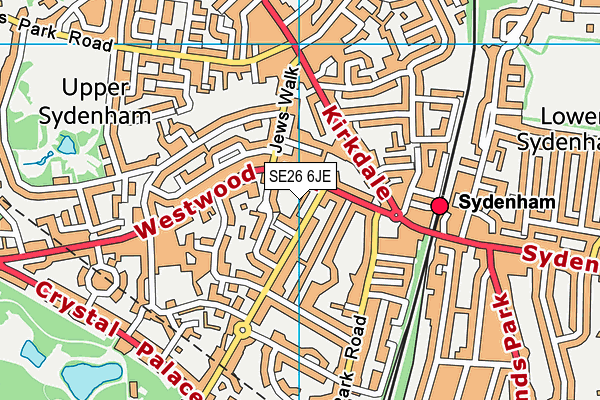 SE26 6JE map - OS VectorMap District (Ordnance Survey)