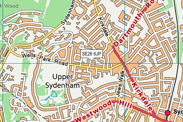 SE26 6JP map - OS VectorMap District (Ordnance Survey)