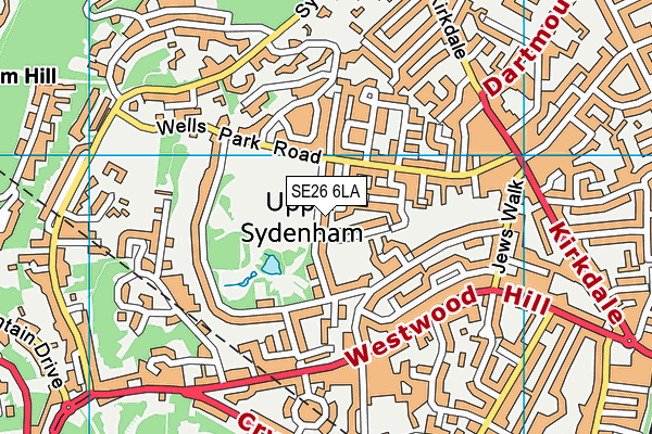 SE26 6LA map - OS VectorMap District (Ordnance Survey)