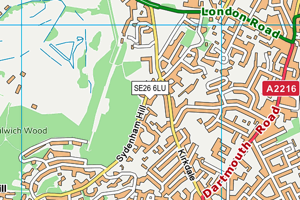 SE26 6LU map - OS VectorMap District (Ordnance Survey)
