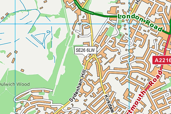 SE26 6LW map - OS VectorMap District (Ordnance Survey)