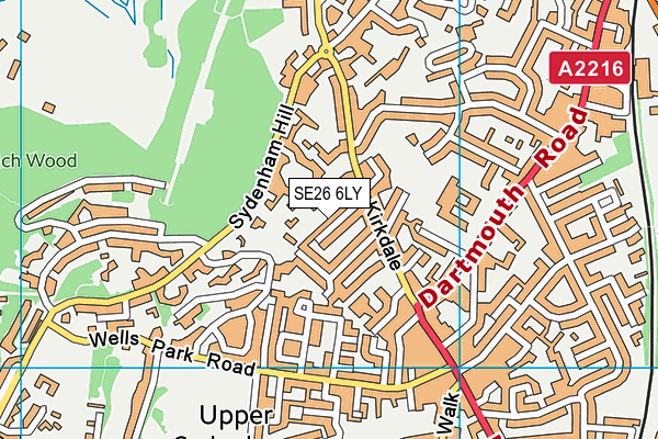 SE26 6LY map - OS VectorMap District (Ordnance Survey)