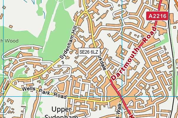 SE26 6LZ map - OS VectorMap District (Ordnance Survey)