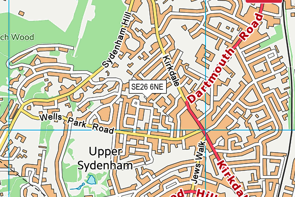 SE26 6NE map - OS VectorMap District (Ordnance Survey)