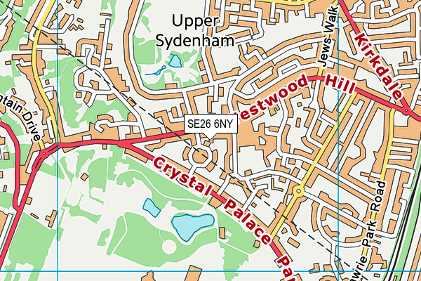 SE26 6NY map - OS VectorMap District (Ordnance Survey)