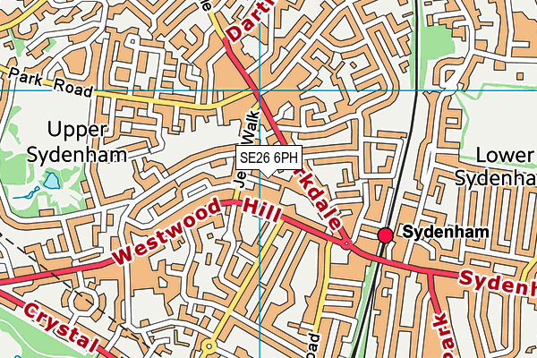 SE26 6PH map - OS VectorMap District (Ordnance Survey)