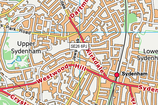 SE26 6PJ map - OS VectorMap District (Ordnance Survey)