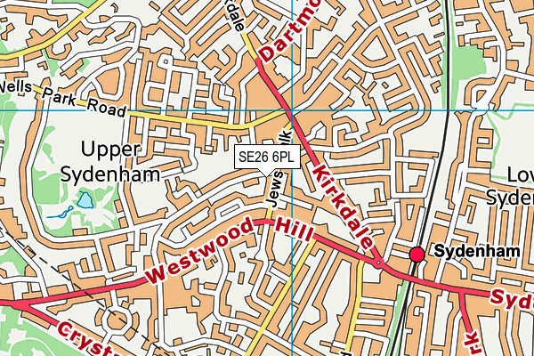 SE26 6PL map - OS VectorMap District (Ordnance Survey)