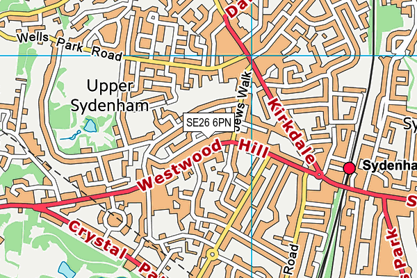 SE26 6PN map - OS VectorMap District (Ordnance Survey)