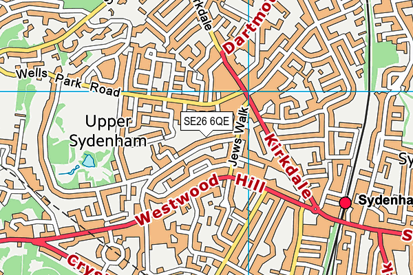 SE26 6QE map - OS VectorMap District (Ordnance Survey)