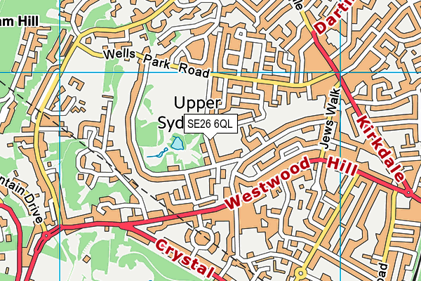 Sydenham Wells Park map (SE26 6QL) - OS VectorMap District (Ordnance Survey)
